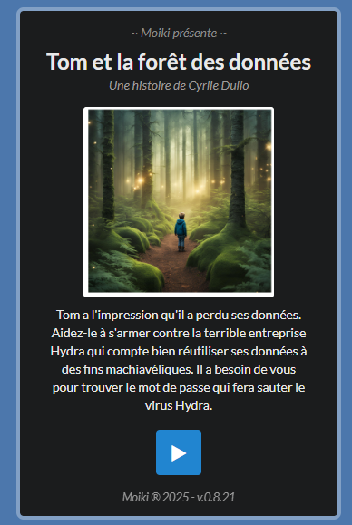 Sur cette image, un texte de présentation permet de saisir l'objectif du jeu.